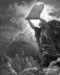 Moses breaking the tablets
