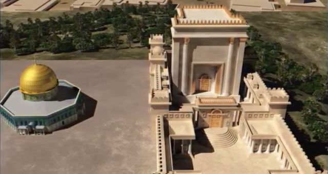 A computer representation of the third temple.